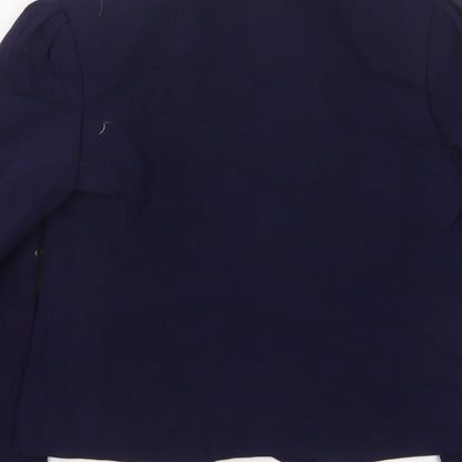St Michael Womens Blue Polyester Jacket Suit Jacket Size 10