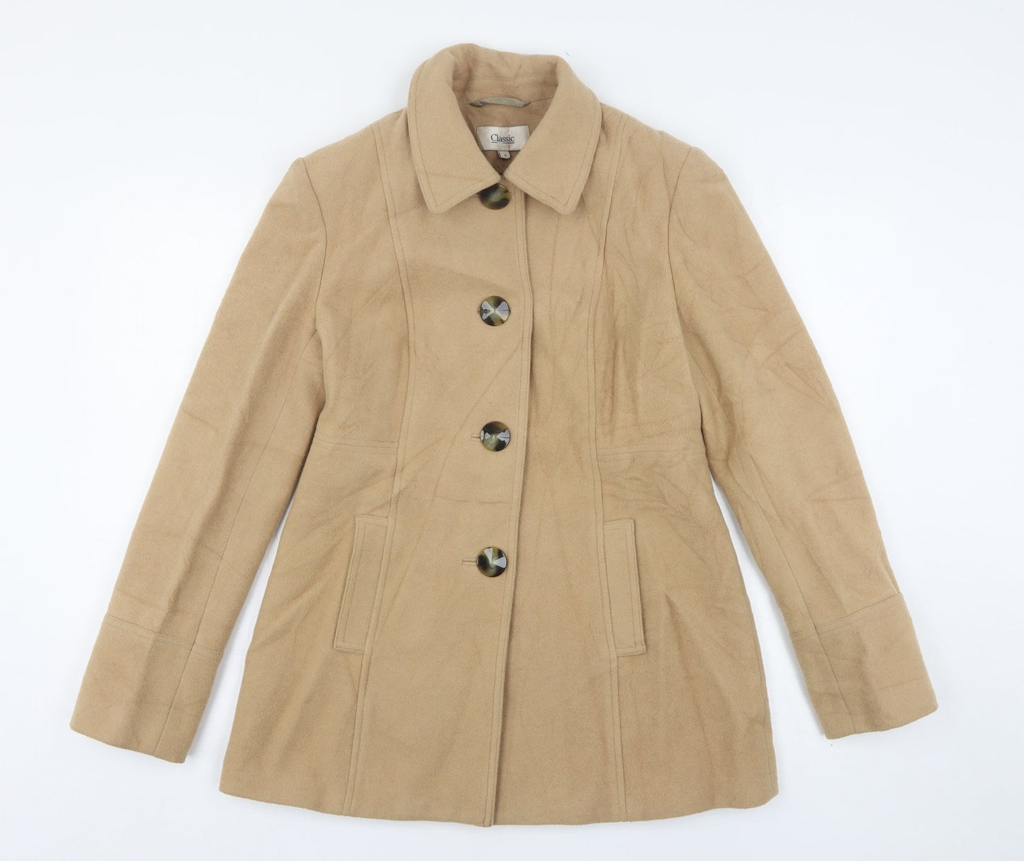 Marks and Spencer Womens Beige   Overcoat Coat Size 10
