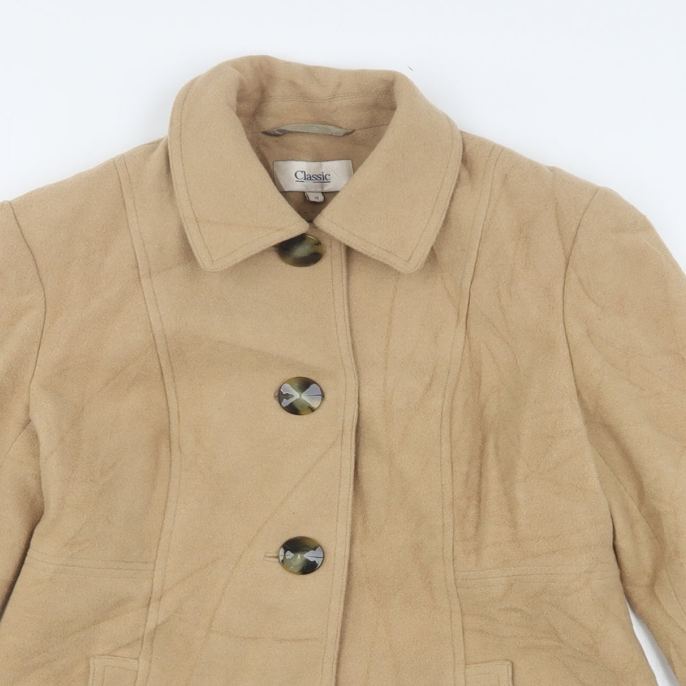 Marks and Spencer Womens Beige   Overcoat Coat Size 10