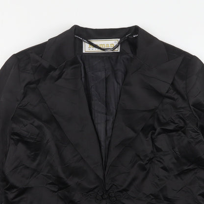 Roman Womens Black  Polyester Jacket Suit Jacket Size 14