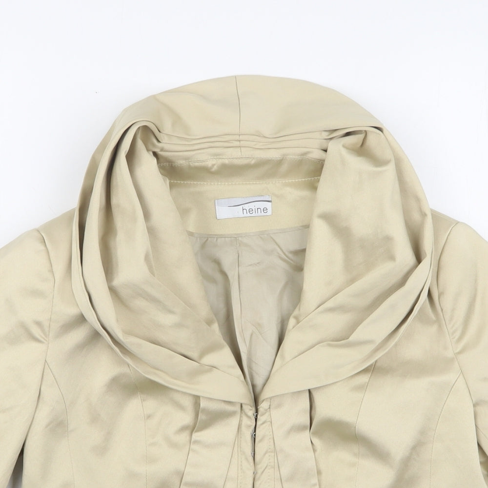 HEINE Womens Gold  Polyester Jacket Suit Jacket Size 14