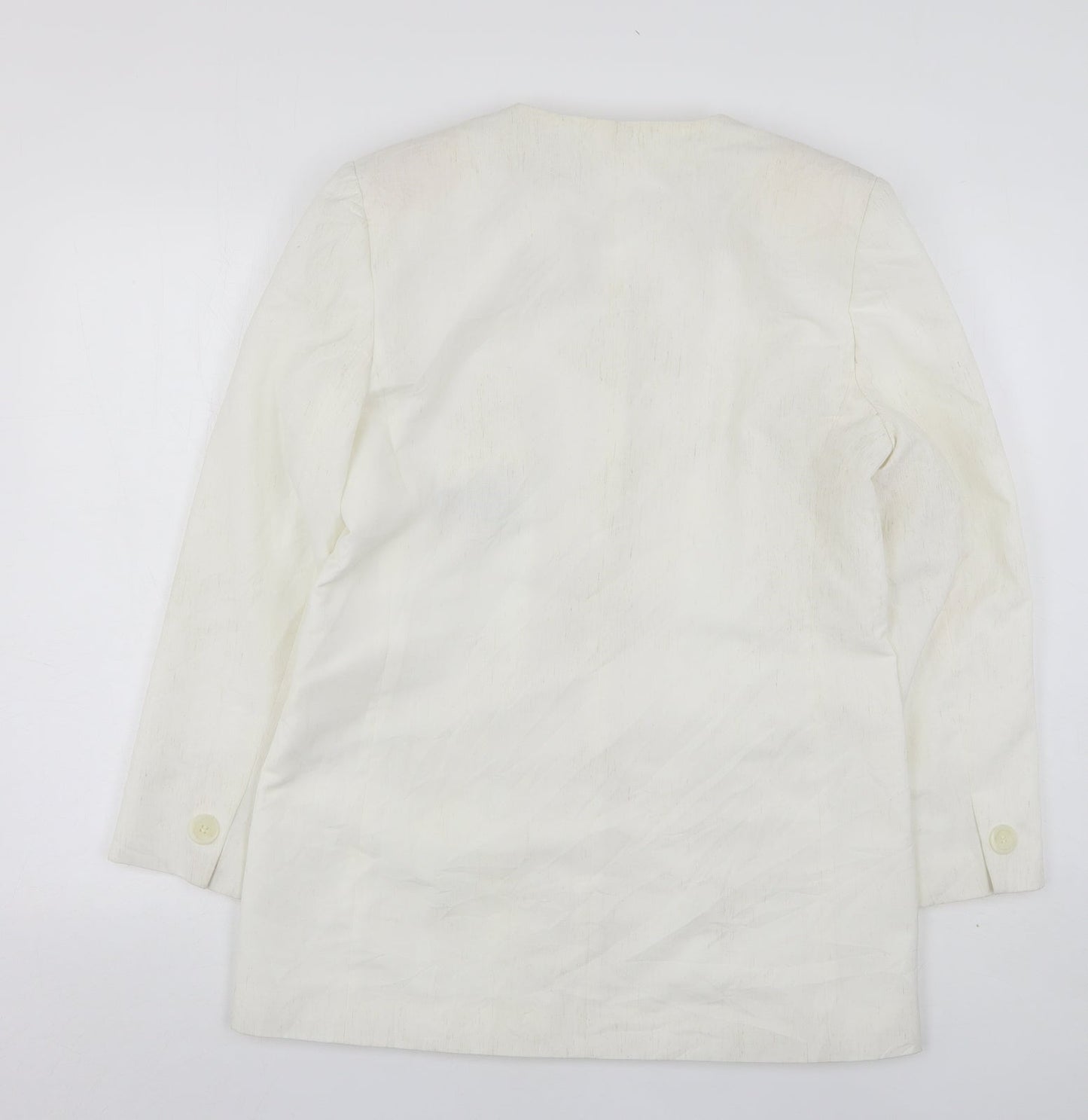 Canda Womens White  Polyester Jacket Suit Jacket Size 14
