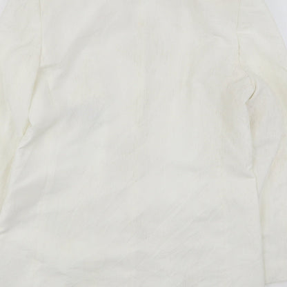 Preloved Canda Womens White  Polyester Jacket Suit Jacket Size 14 - Label