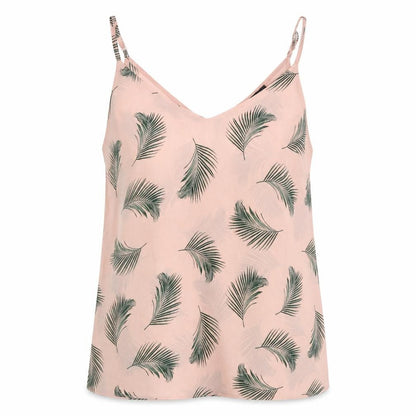 Primark Womens Pink Floral Polyester Basic Tank Size 8 V-Neck - Leaf Prints