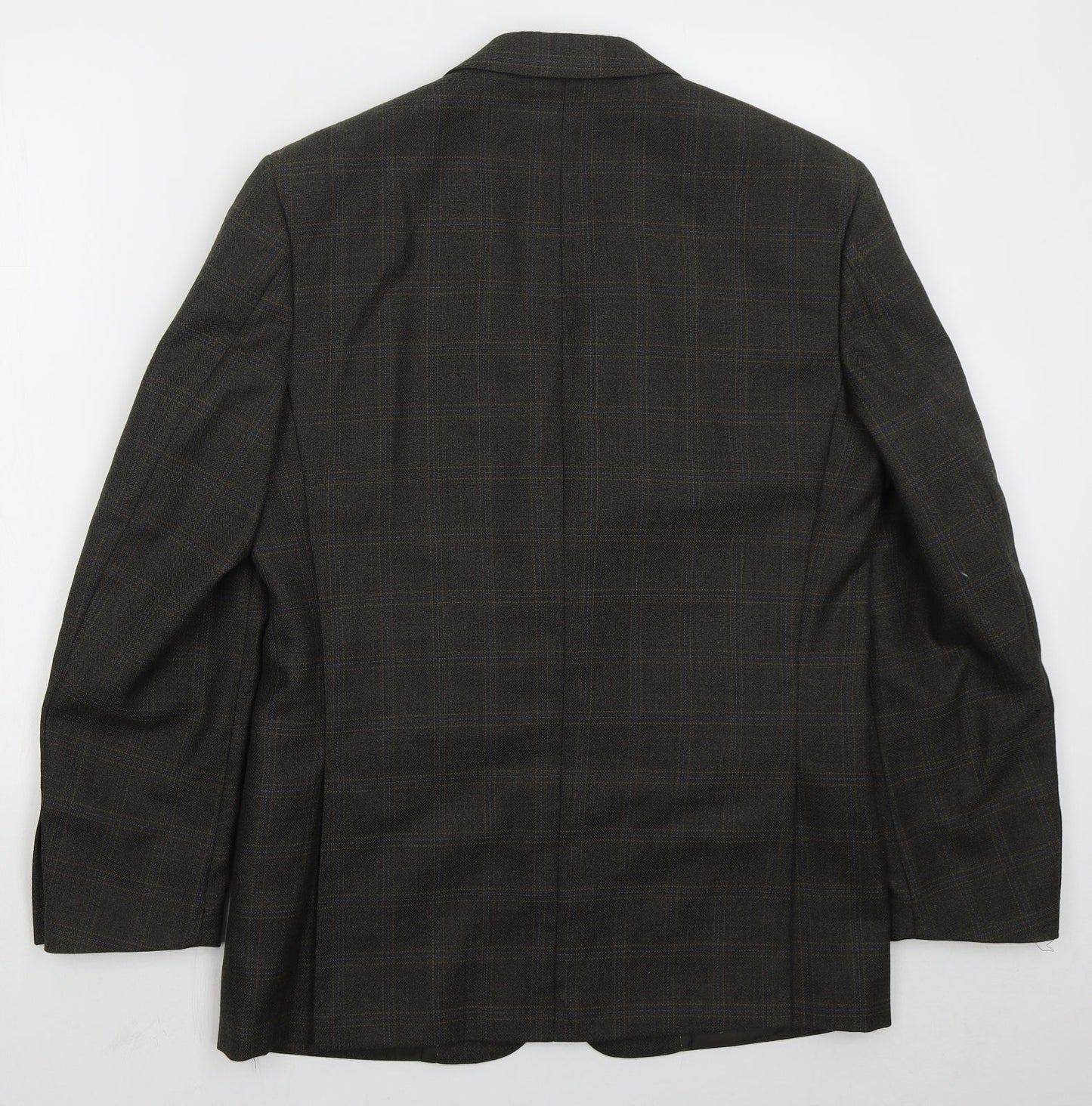 Brook Taverner Mens Brown Check Polyester Jacket Suit Jacket Size 38