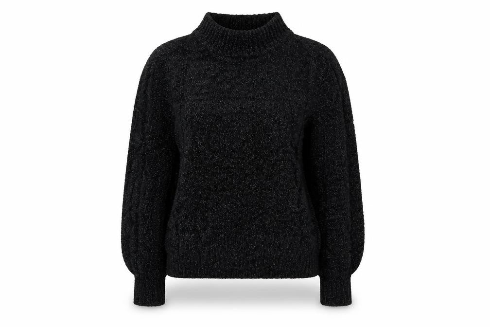 H&M Womens Black Mock Neck  Polyamide Pullover Jumper Size 6
