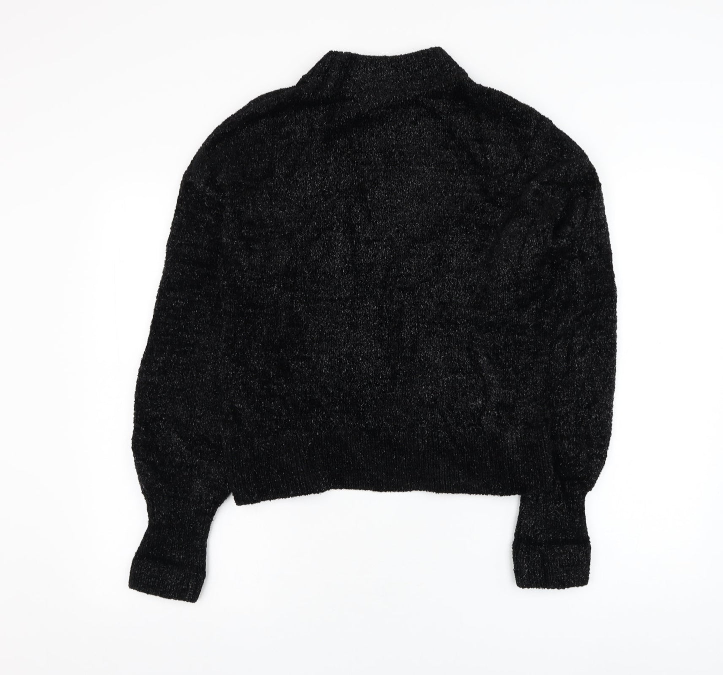 H&M Womens Black Mock Neck  Polyamide Pullover Jumper Size 6