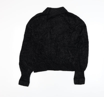 H&M Womens Black Mock Neck  Polyamide Pullover Jumper Size 6