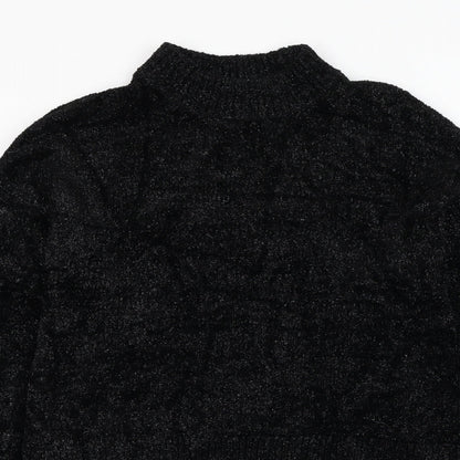 H&M Womens Black Mock Neck  Polyamide Pullover Jumper Size 6