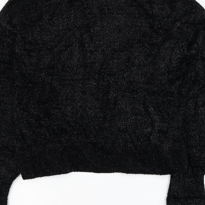 H&M Womens Black Mock Neck  Polyamide Pullover Jumper Size 6
