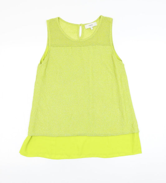 NEXT Womens Green  Viscose Basic Tank Size 12 Round Neck