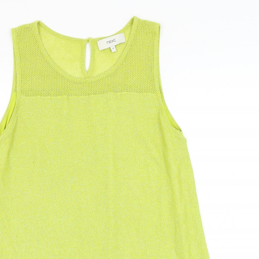NEXT Womens Green  Viscose Basic Tank Size 12 Round Neck
