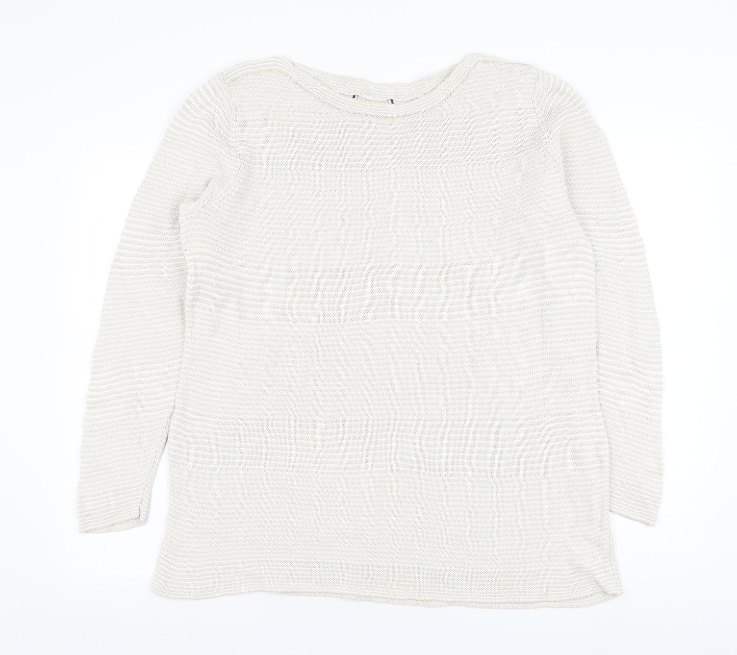 Preworn Womens Beige Round Neck  Cotton Pullover Jumper Size M