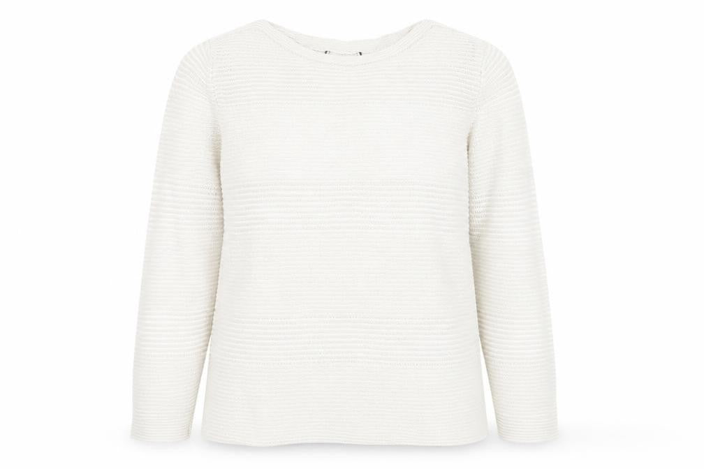 Preworn Womens Beige Round Neck  Cotton Pullover Jumper Size M
