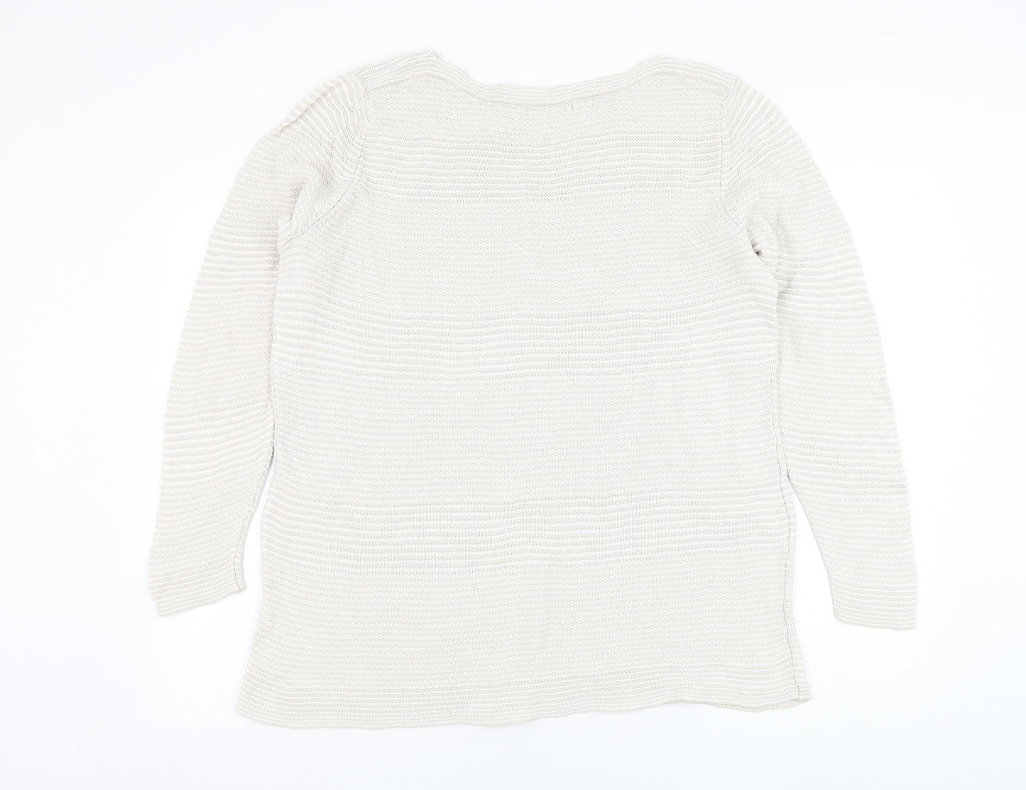Preworn Womens Beige Round Neck  Cotton Pullover Jumper Size M
