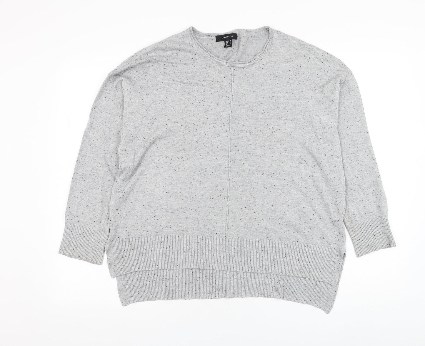 Atmosphere Womens Grey Round Neck  Viscose Pullover Jumper Size 16