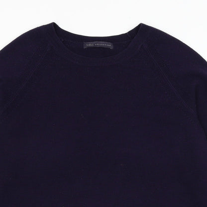 Marks & Spencer Womens Purple Round Neck  Acrylic Pullover Jumper Size 12
