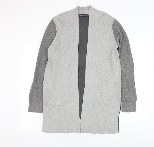 Marks and Spencer Womens Grey Square Neck  Viscose Cardigan Jumper Size 12