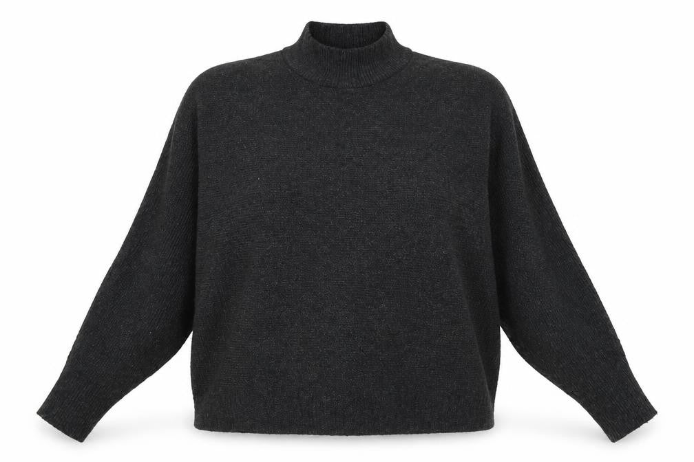 Apricot Womens Grey Mock Neck  Viscose Pullover Jumper Size 12