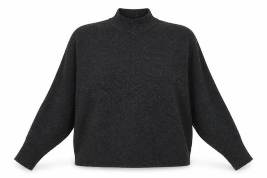 Apricot Womens Grey Mock Neck  Viscose Pullover Jumper Size 12