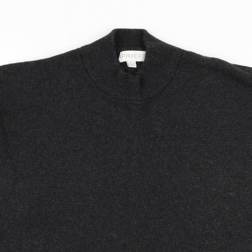Apricot Womens Grey Mock Neck  Viscose Pullover Jumper Size 12