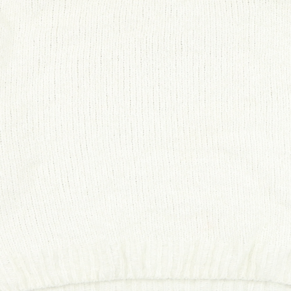 Primark Womens White Round Neck  Polyester Pullover Jumper Size 18