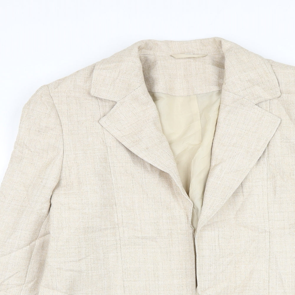 EWM Womens Beige   Jacket Blazer Size 12