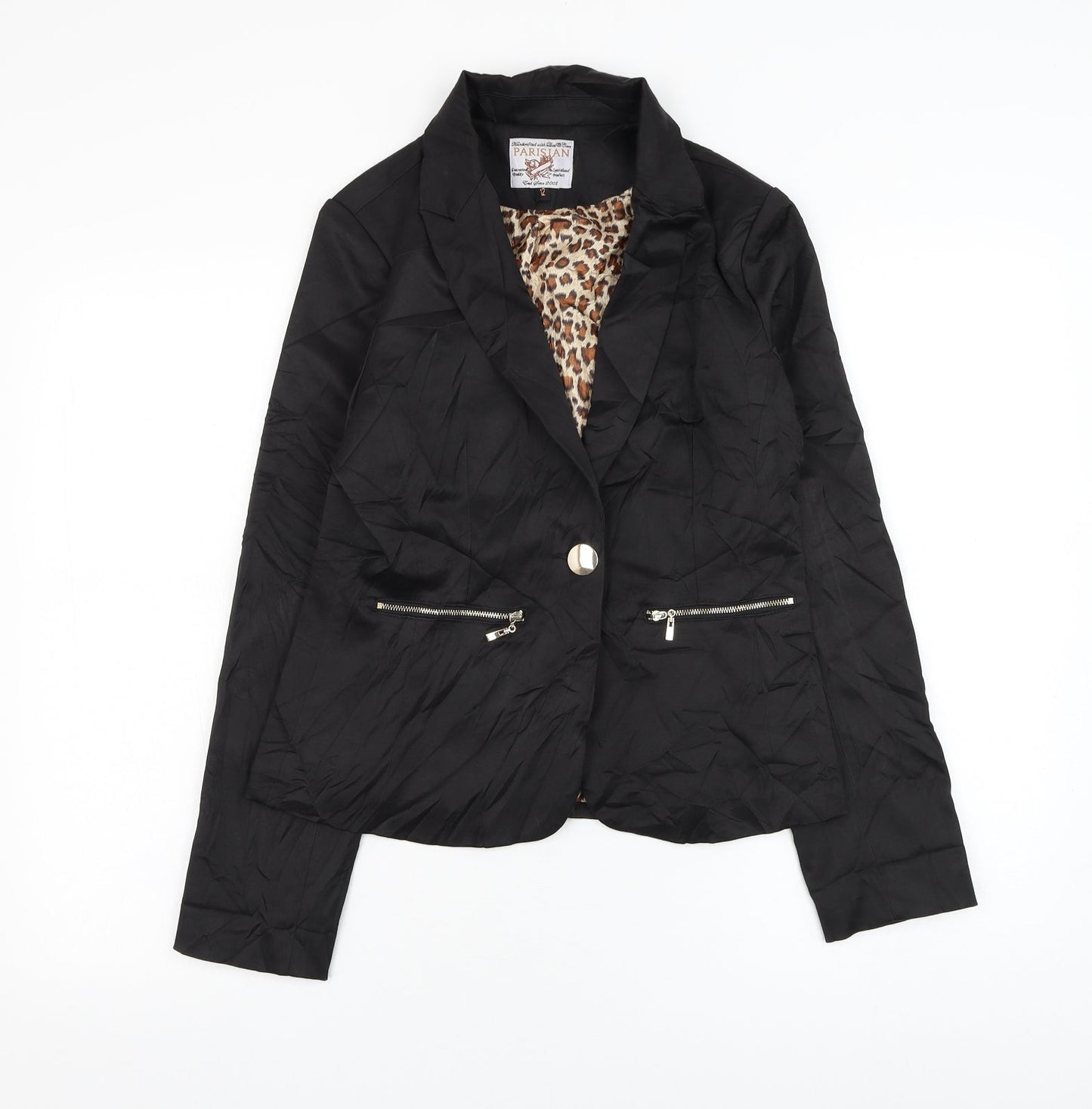 PARISIAN SIGNATURE Womens Black   Jacket Blazer Size 12  Button