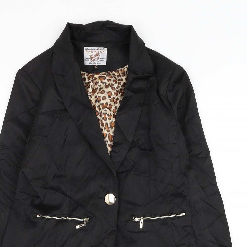 PARISIAN SIGNATURE Womens Black   Jacket Blazer Size 12  Button