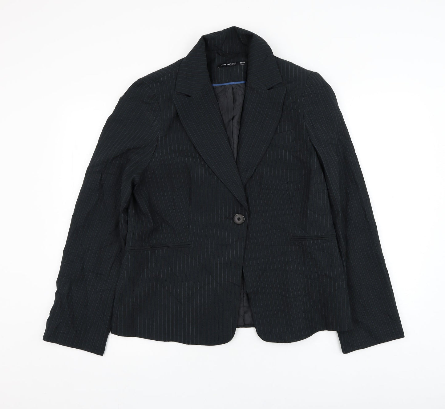 Atmosphere Womens Blue Striped  Jacket Blazer Size 16  Button