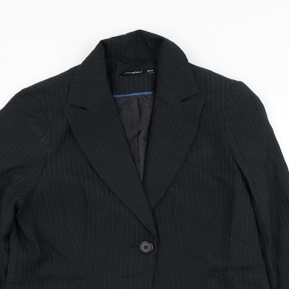 Atmosphere Womens Blue Striped  Jacket Blazer Size 16  Button