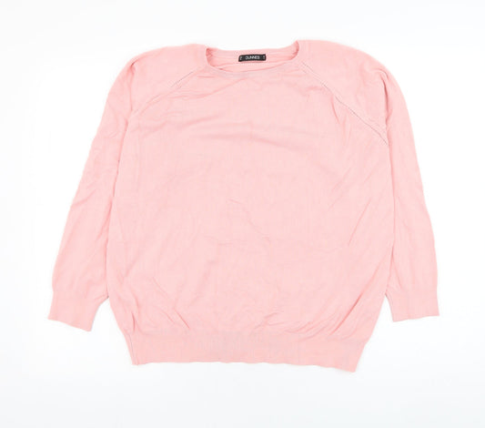 Dunnes Stores Womens Pink Round Neck  Viscose Pullover Jumper Size XL