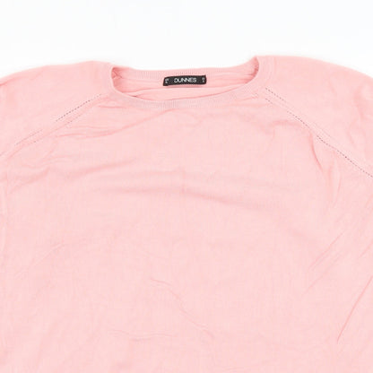 Preloved Dunnes Stores Womens Pink Round Neck  Viscose Pullover Jumper Size XL - Detail