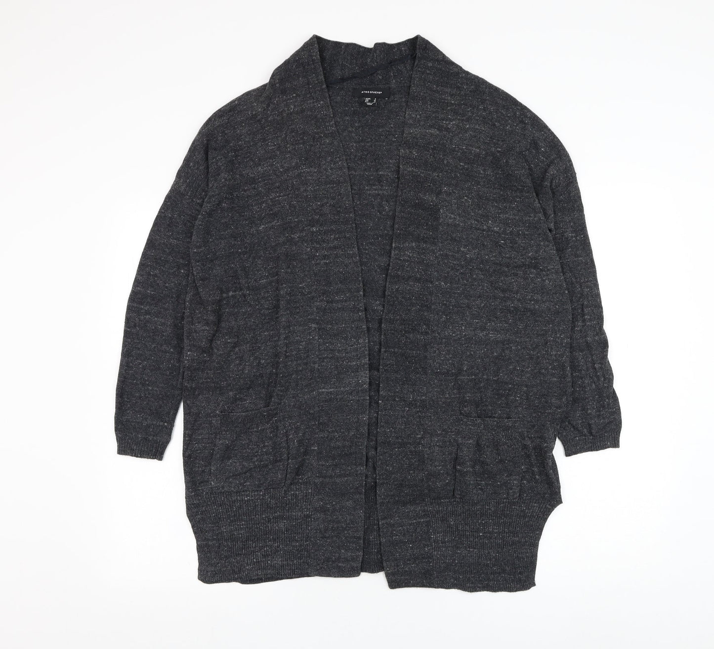 Atmosphere Womens Grey Square Neck  Cotton Cardigan Jumper Size 8