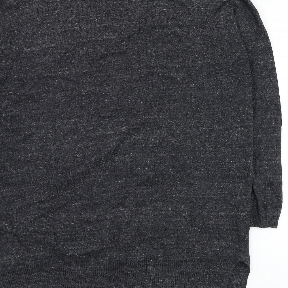 Atmosphere Womens Grey Square Neck  Cotton Cardigan Jumper Size 8