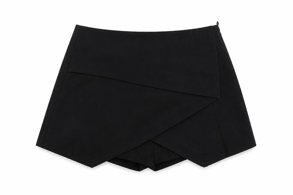 Suiteblanco Womens Black  Cotton Cut-Off Shorts Size 6  Regular