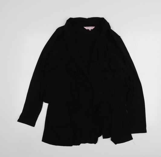 Michele Hope Womens Black  Polyester Kimono Blouse Size 10 V-Neck