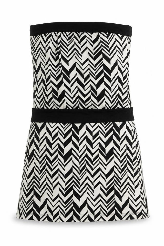 Warehouse Womens Beige Geometric Polyester A-Line  Size 14  Square Neck