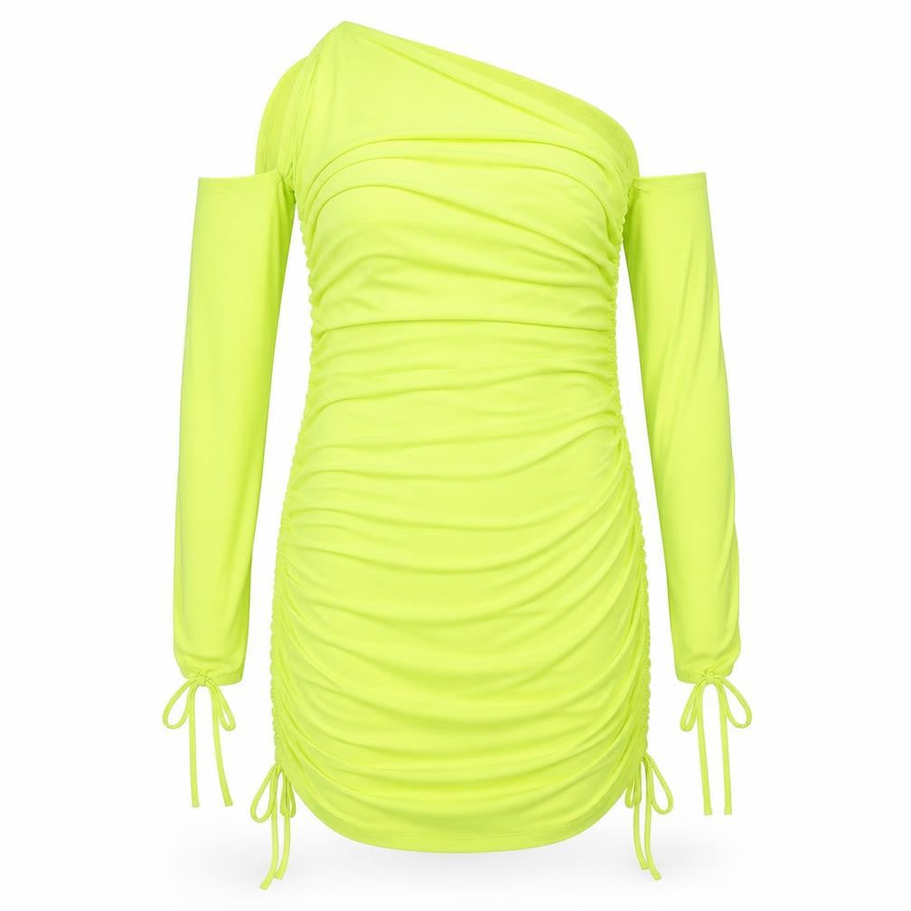 Asyou Womens Yellow  Polyester A-Line  Size 10  Square Neck