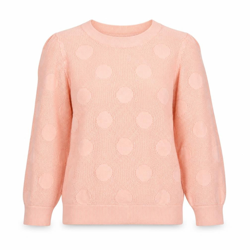 Only Womens Pink Round Neck Geometric Cotton Pullover Jumper Size S