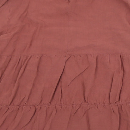 Zara Womens Pink  Viscose Basic Blouse Size M High Neck