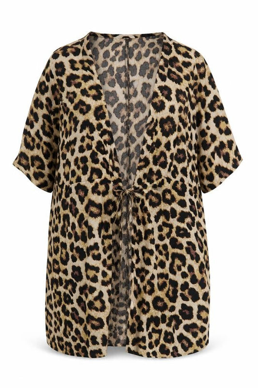 H&M Womens Brown Animal Print  Jacket  Size L  Tie