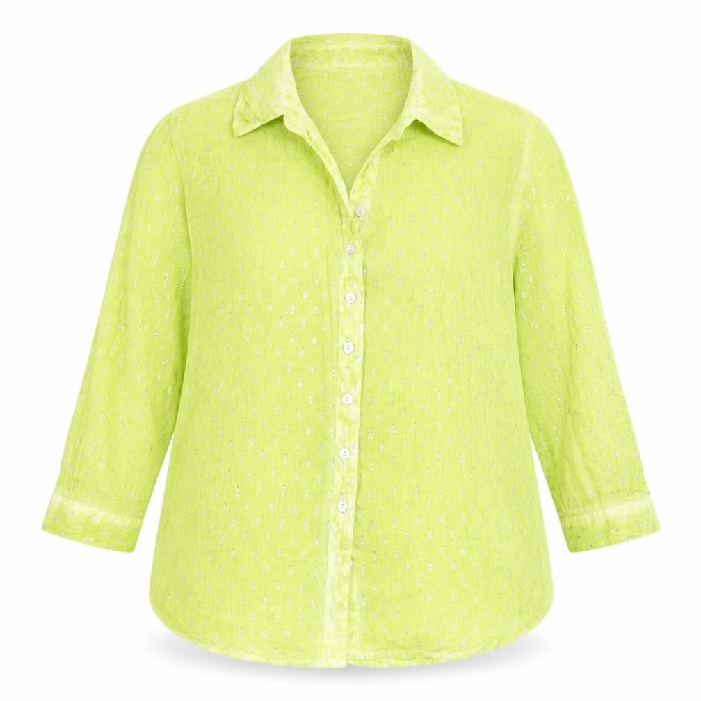 Anna Rose Womens Green  Cotton Basic Button-Up Size 14 Collared