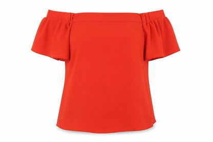 Primark Womens Red  Polyester Basic Blouse Size 8 Off the Shoulder