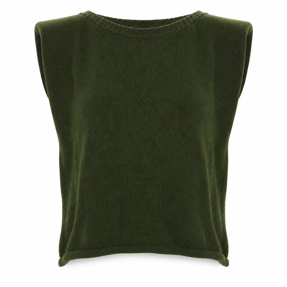 Boohoo Womens Green Boat Neck  Acrylic Pullover Jumper Size S