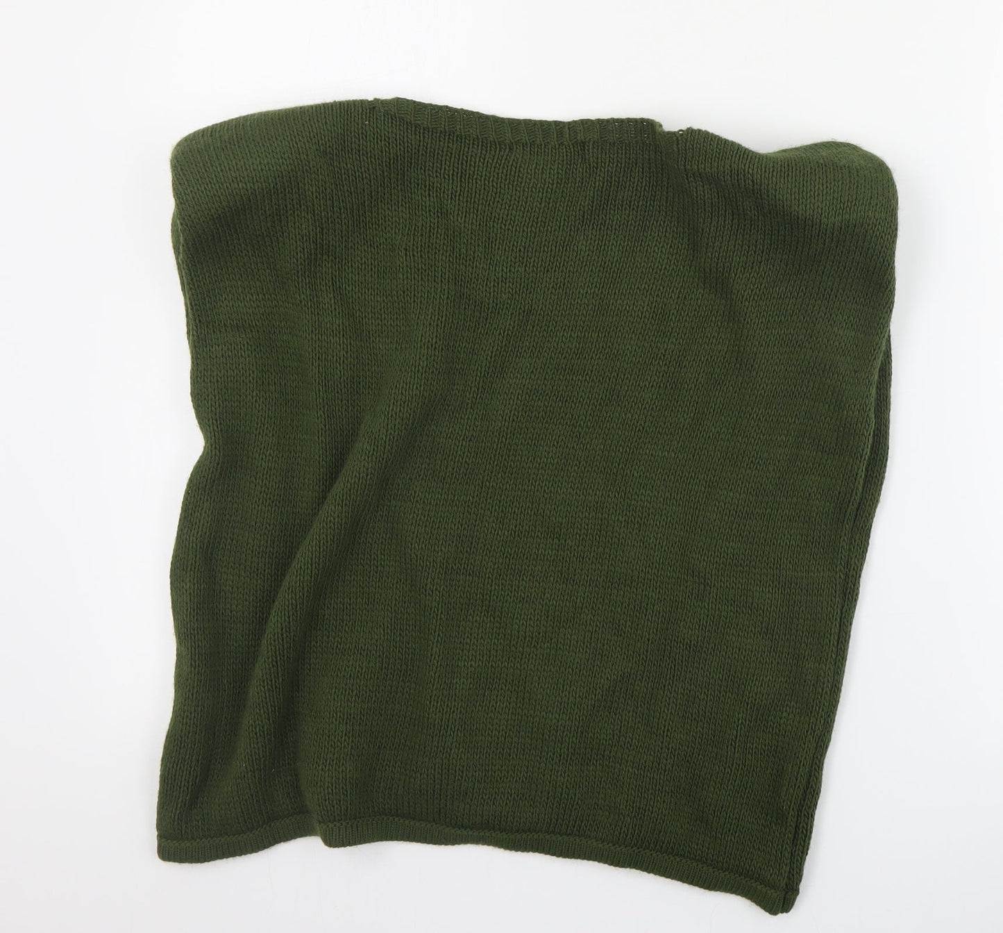 Boohoo Womens Green Boat Neck  Acrylic Pullover Jumper Size S