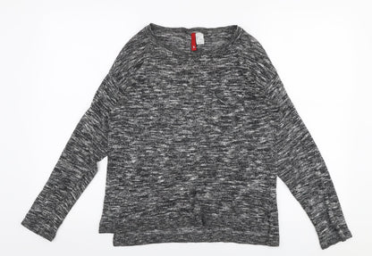 H&M Womens Grey Round Neck  Polyester Pullover Jumper Size S