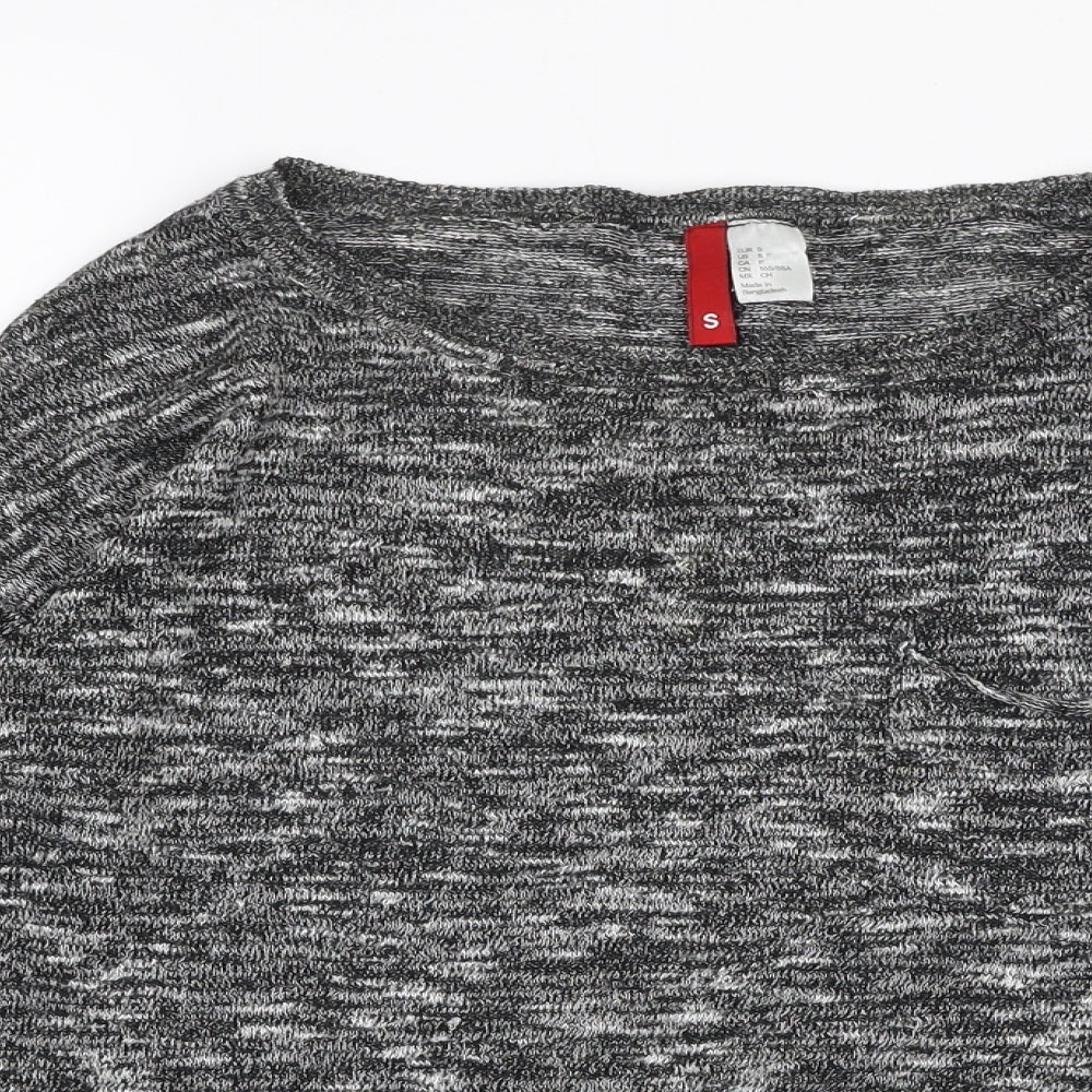 H&M Womens Grey Round Neck  Polyester Pullover Jumper Size S
