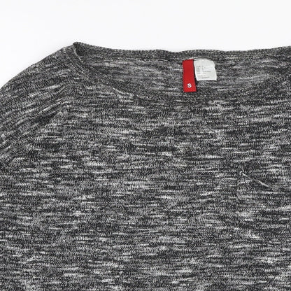 H&M Womens Grey Round Neck  Polyester Pullover Jumper Size S
