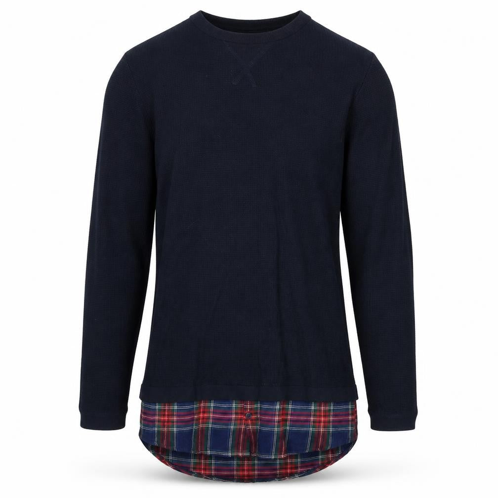 River Island Mens Blue Round Neck  Cotton Pullover Jumper Size S